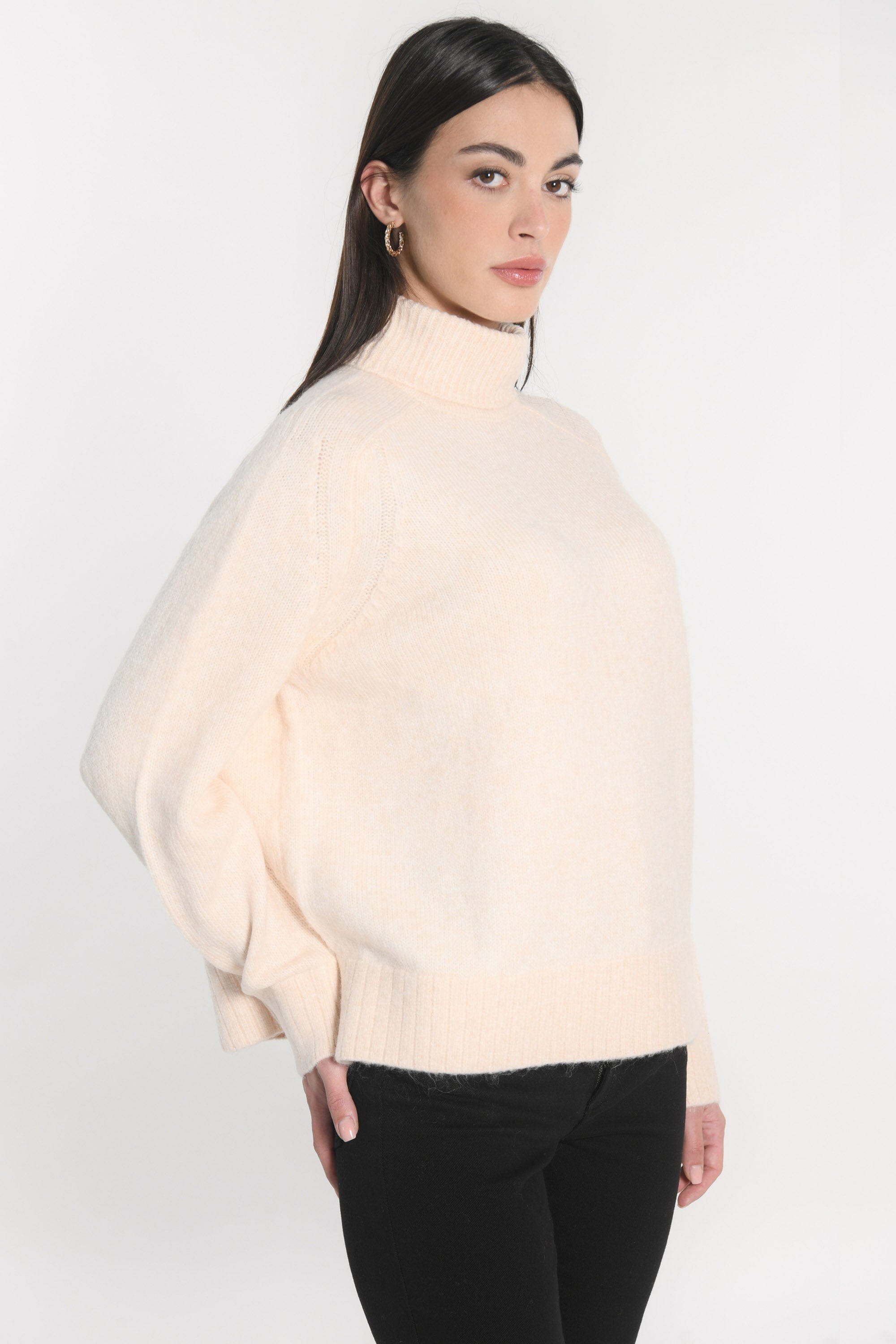 PULL COL ROULÉ JOANA BEIGE CHINÉ PULL KOOKAI Mode Kookai