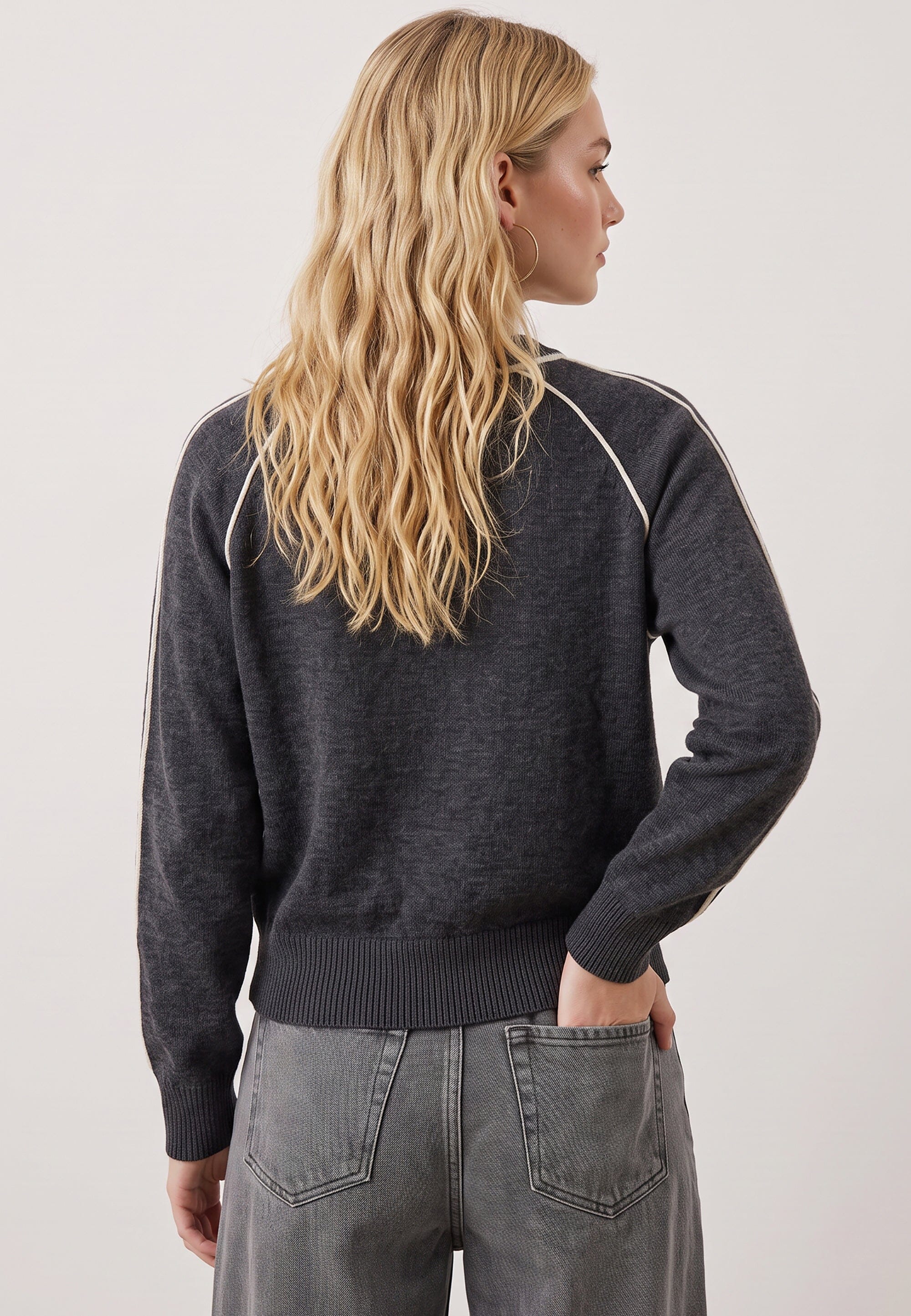 PULL COL ROULOTTE - DARI - ANTHRACITE/ECRU PULL NEW KOOKAI Mode Kookai