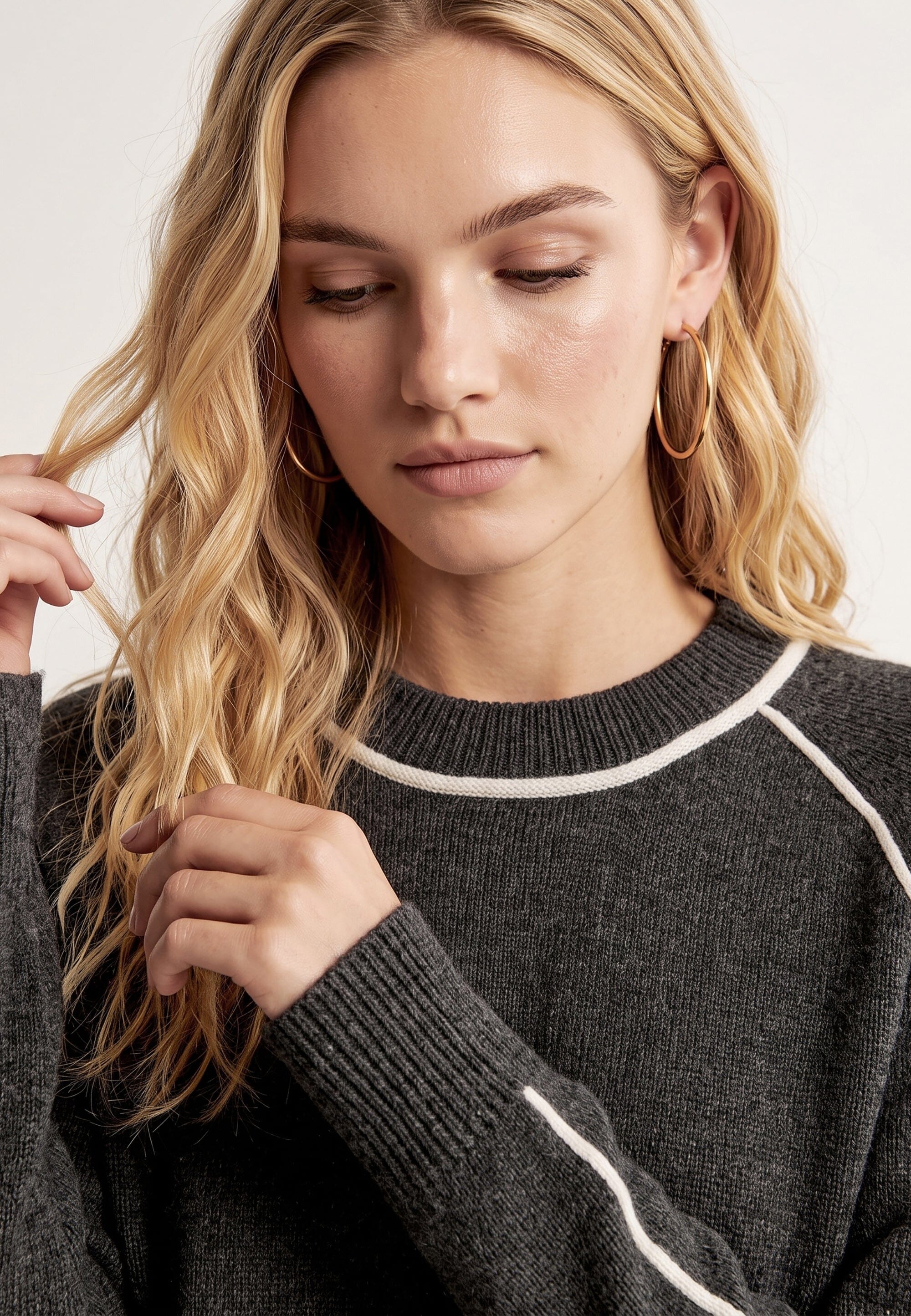 PULL COL ROULOTTE - DARI - ANTHRACITE/ECRU PULL NEW KOOKAI Mode Kookai