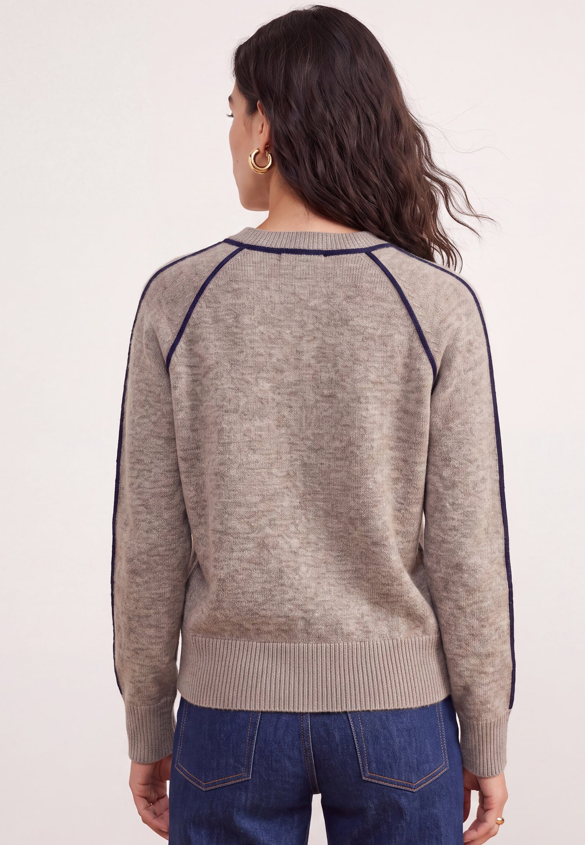PULL COL ROULOTTE - DARI - BEIGE/MARINE PULL NEW KOOKAI Mode Kookai