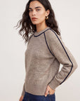 PULL COL ROULOTTE - DARI - BEIGE/MARINE PULL NEW KOOKAI Mode Kookai