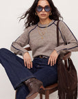 PULL COL ROULOTTE - DARI - BEIGE/MARINE PULL NEW KOOKAI Mode Kookai