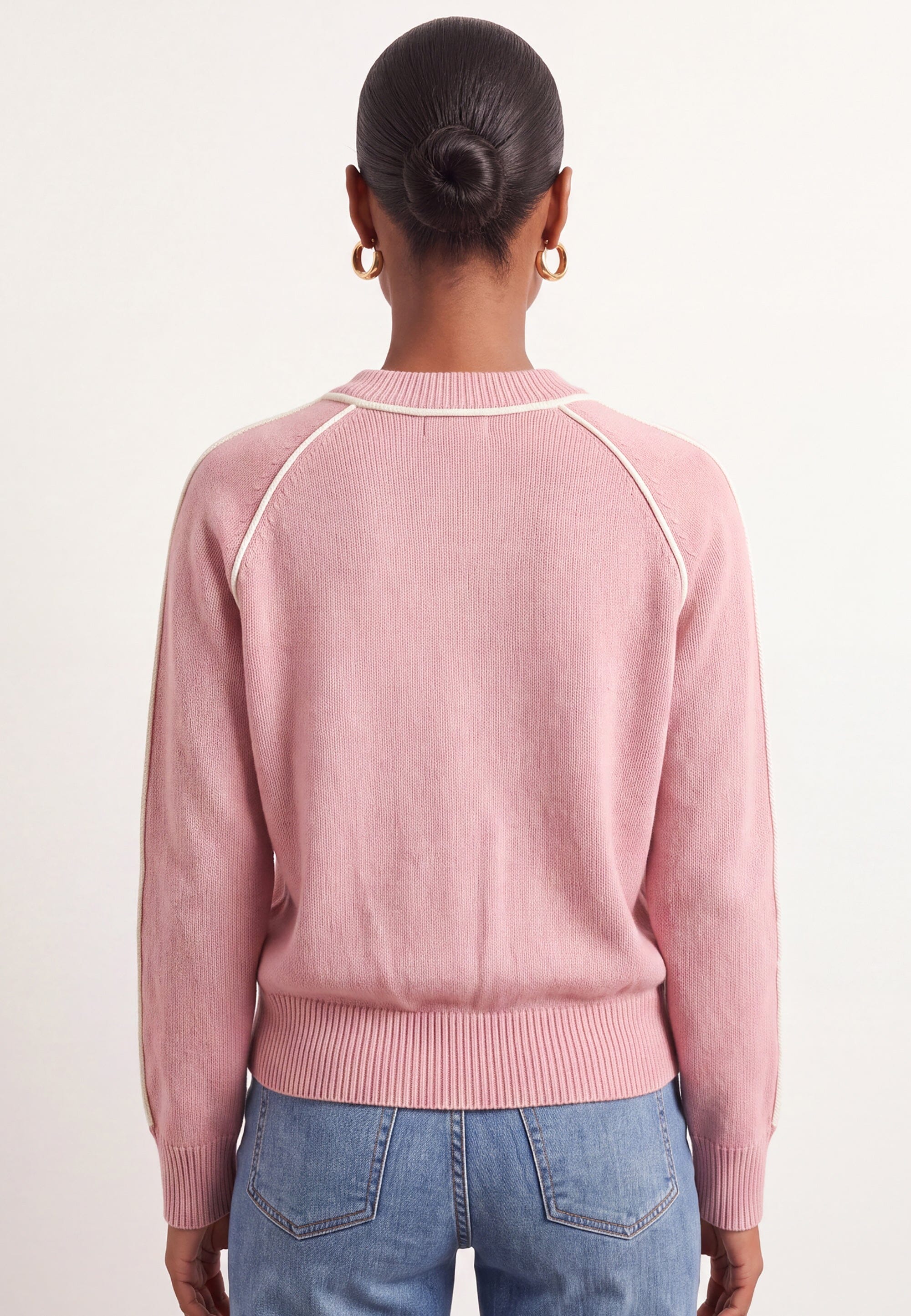 PULL COL ROULOTTE - DARI - ROSE/ECRU PULL NEW KOOKAI Mode Kookai