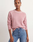 PULL COL ROULOTTE - DARI - ROSE/ECRU PULL NEW KOOKAI Mode Kookai
