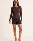 PULL COL TUNISIEN - D-BAYRON - BRUN PULL NEW KOOKAI Mode Kookai