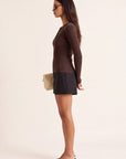 PULL COL TUNISIEN - D-BAYRON - BRUN PULL NEW KOOKAI Mode Kookai