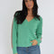 PULL COL V ASTRID MINT/BEIGE CHINÉ PULL KOOKAI Mode Kookai