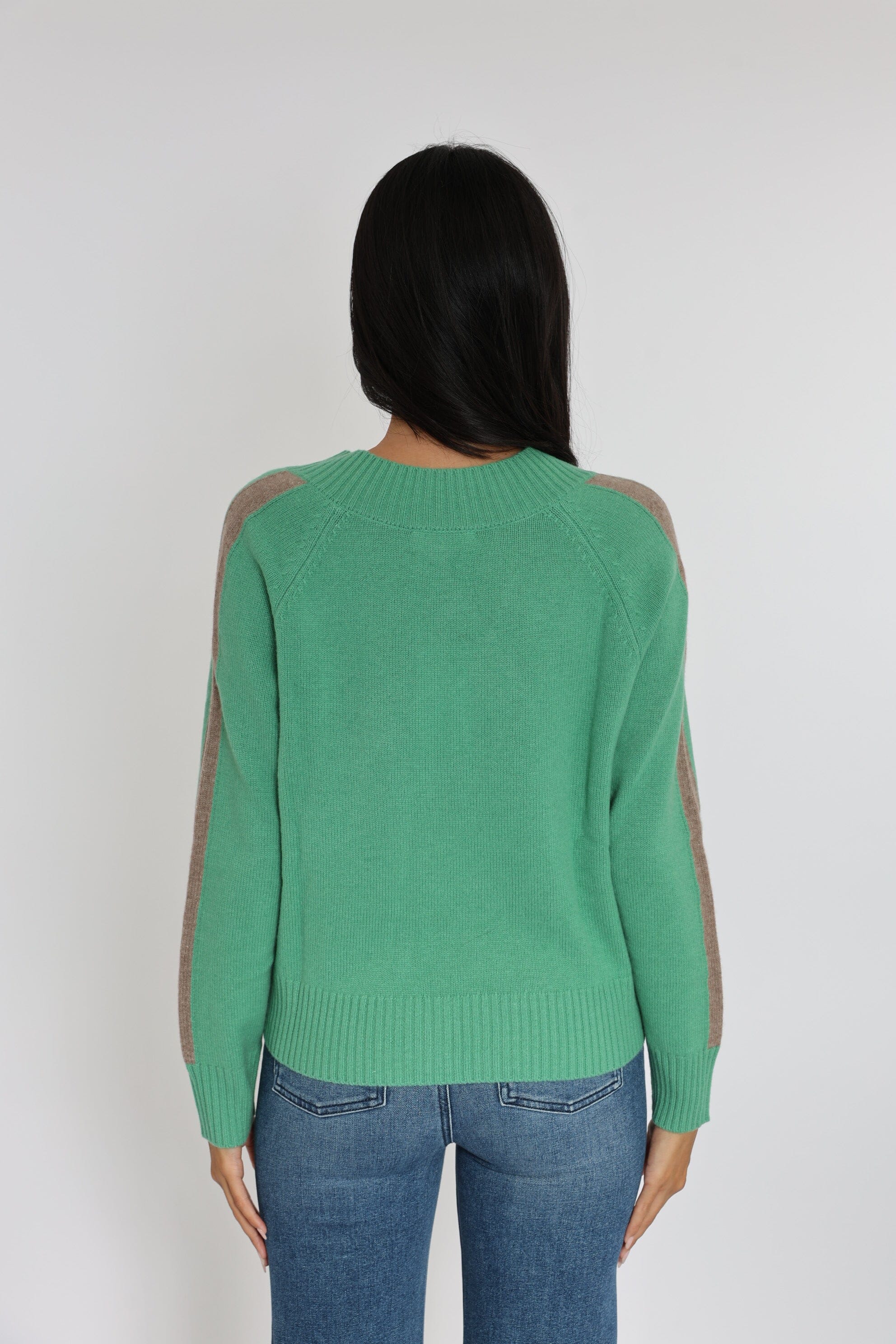 PULL COL V ASTRID MINT/BEIGE CHINÉ PULL KOOKAI Mode Kookai