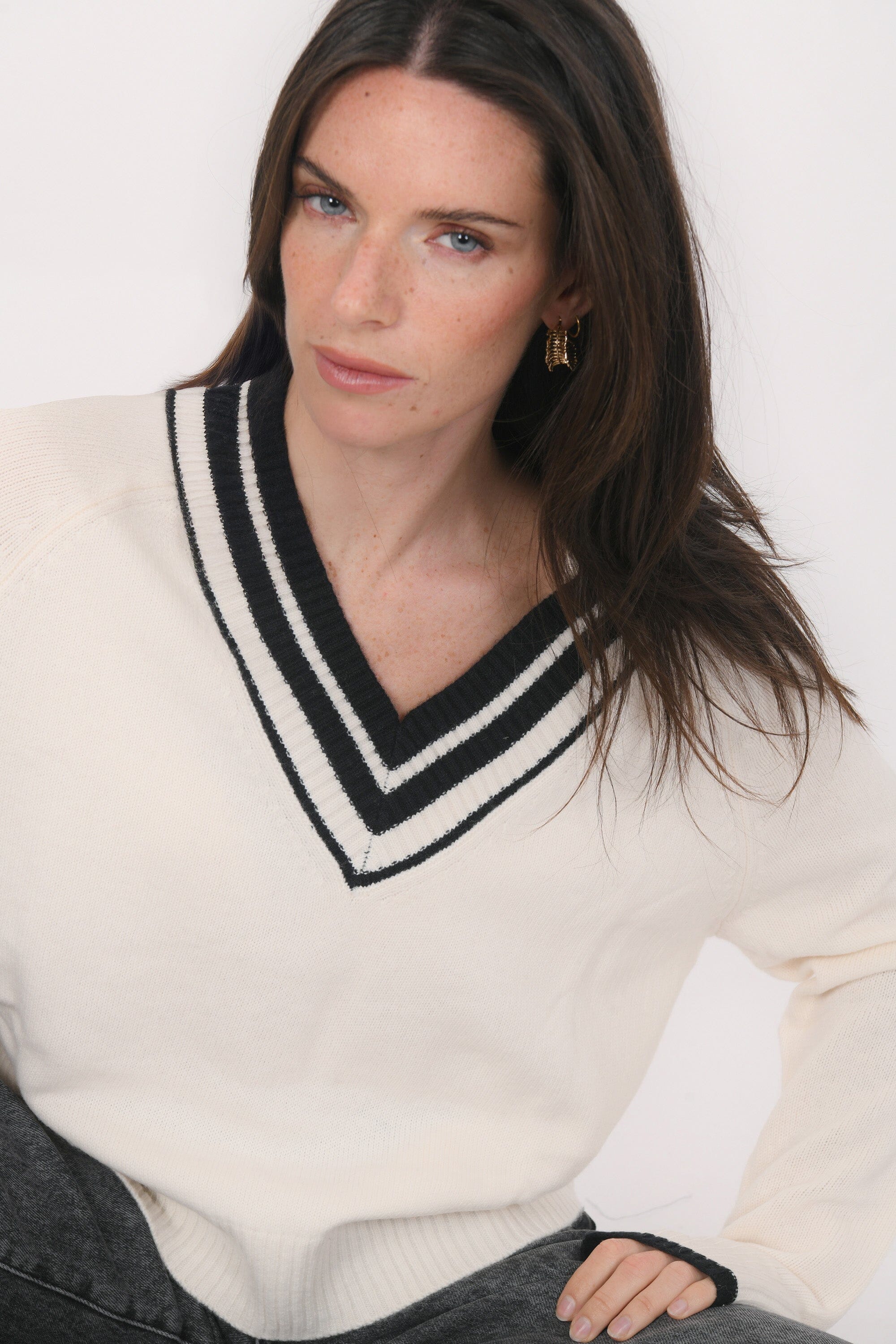 PULL COL V - BART - ECRU PULL NEW KOOKAI Mode Kookai