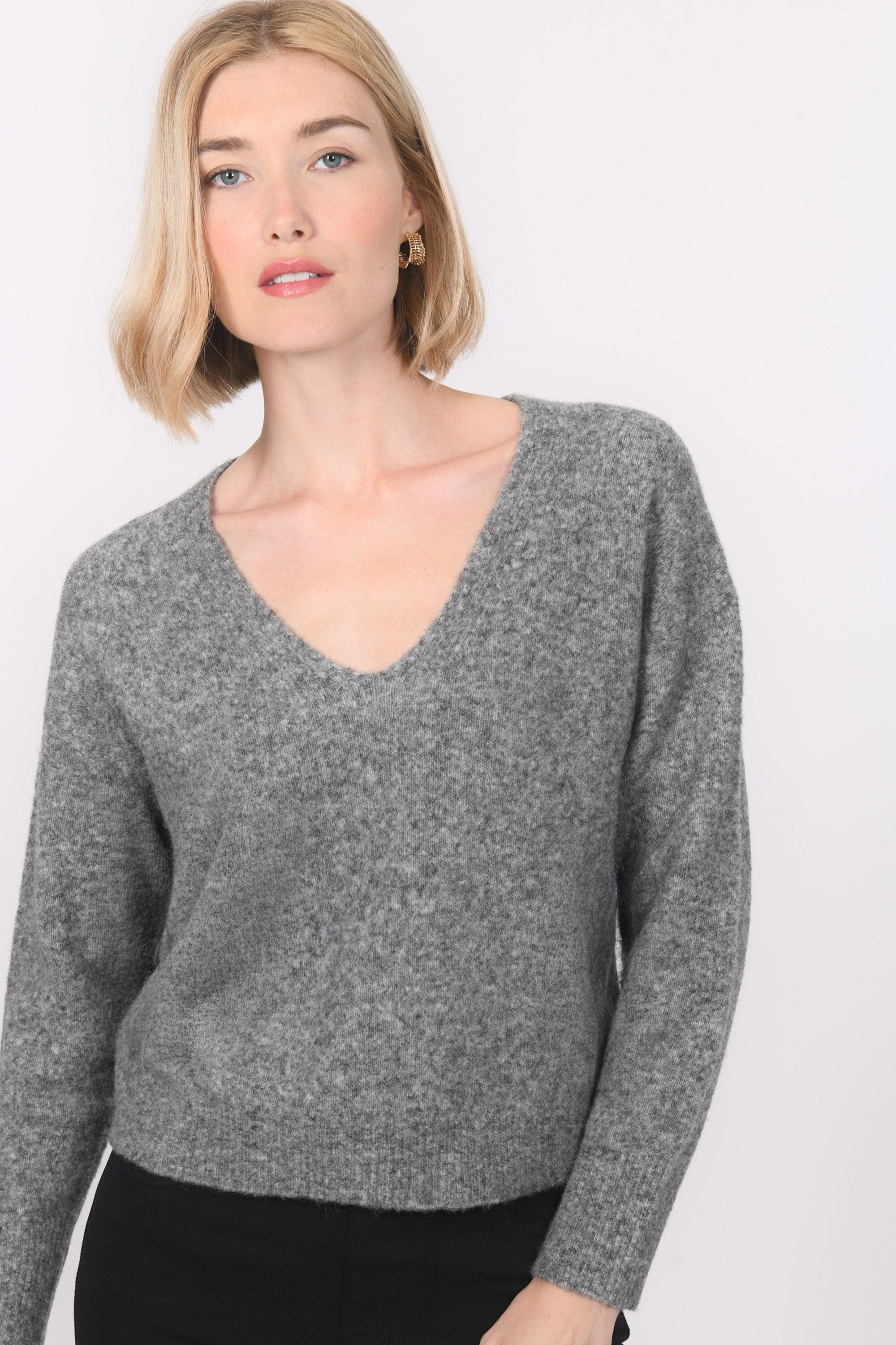 PULL COL V - BRUNO - GRIS PULL NEW KOOKAI Mode Kookai