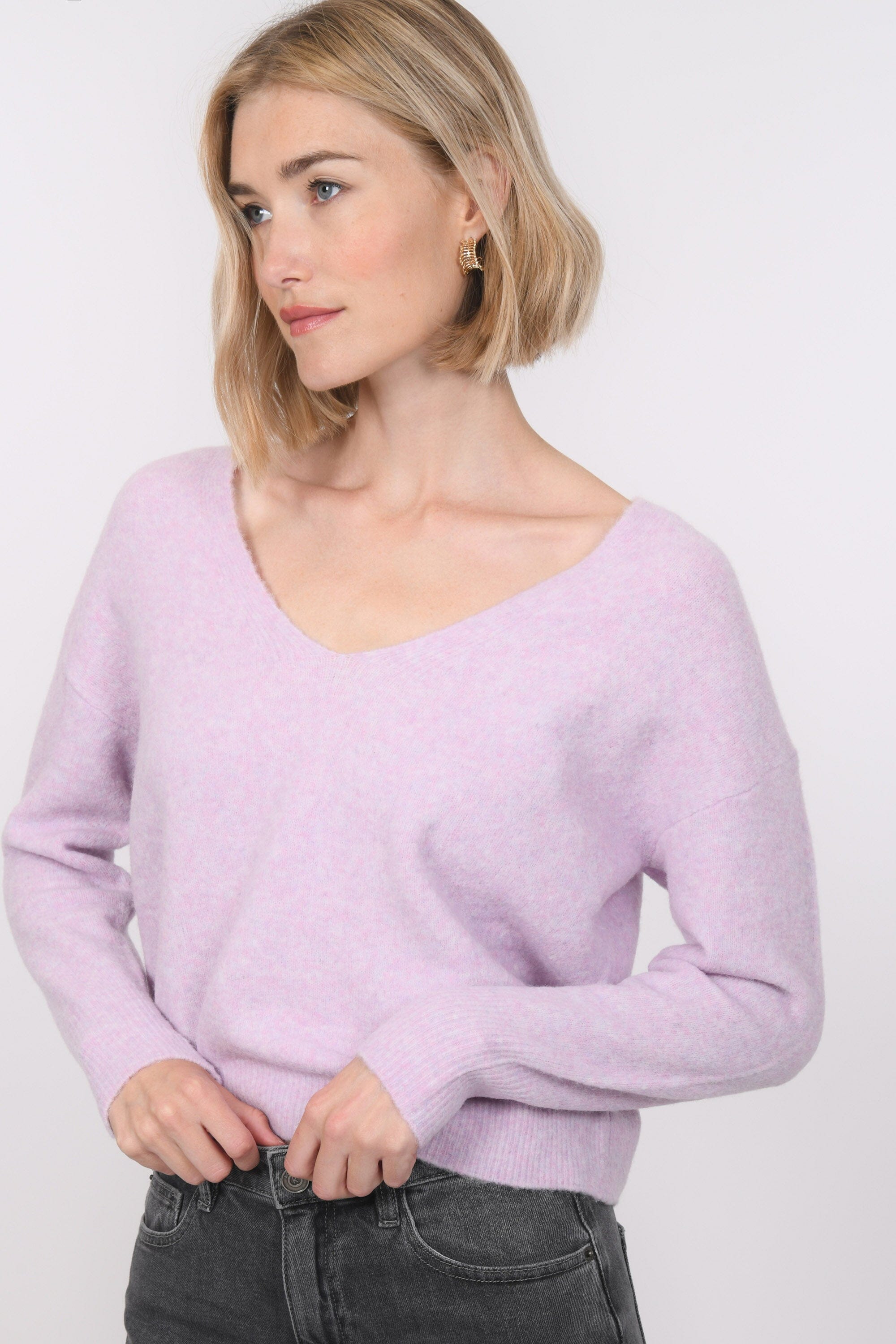 PULL COL V - BRUNO - LILAS PULL NEW KOOKAI Mode Kookai