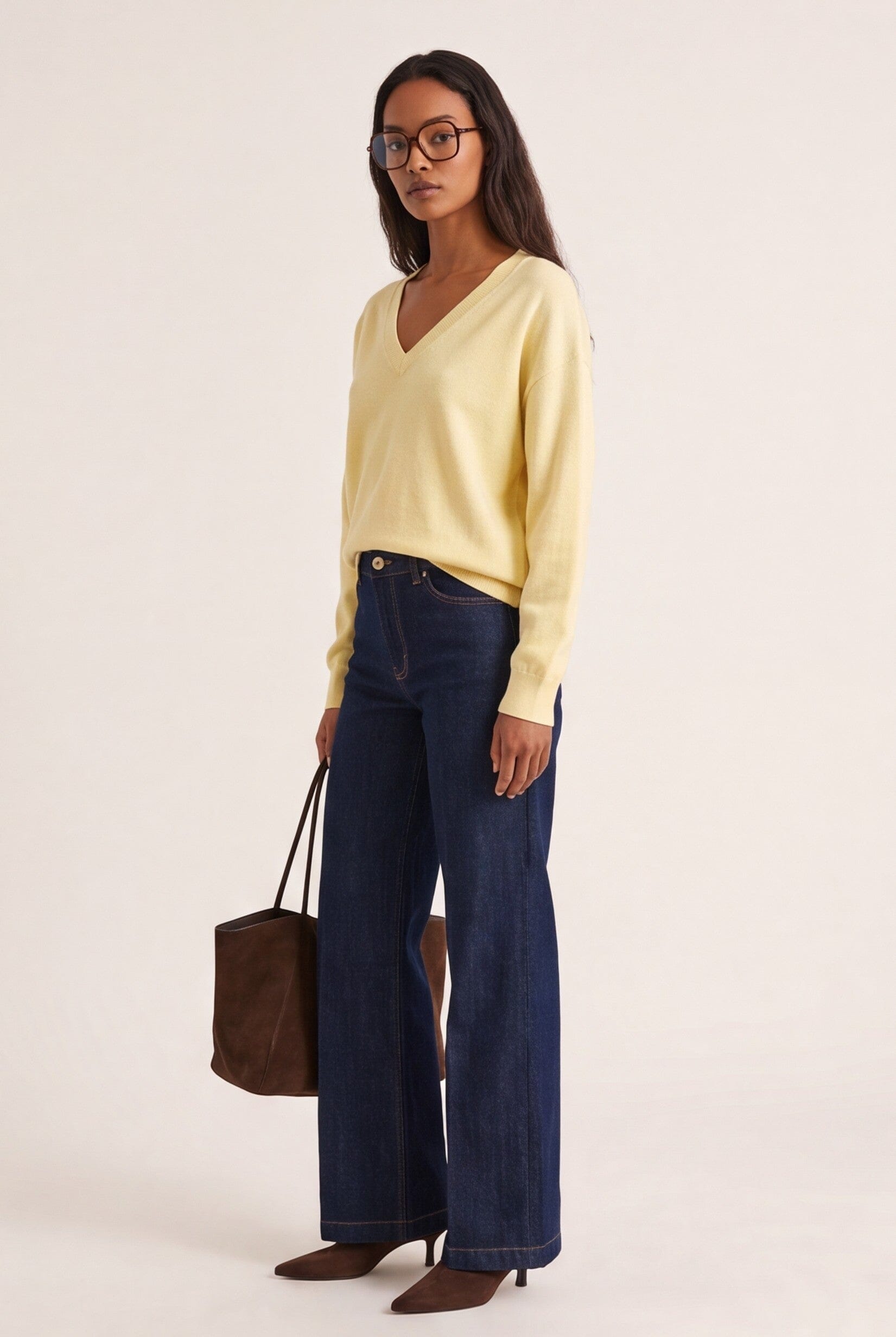 PULL COL V - D-CURT - JAUNE PULL NEW KOOKAI Mode Kookai