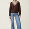 PULL COL V - DARI - CHOCOLAT/ECRU PULL NEW KOOKAI Mode Kookai