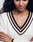 PULL COL V - DARI - ECRU/CHOCOLAT PULL NEW KOOKAI Mode Kookai