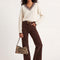 PULL COL V - DARI - ECRU/CHOCOLAT PULL NEW KOOKAI Mode Kookai