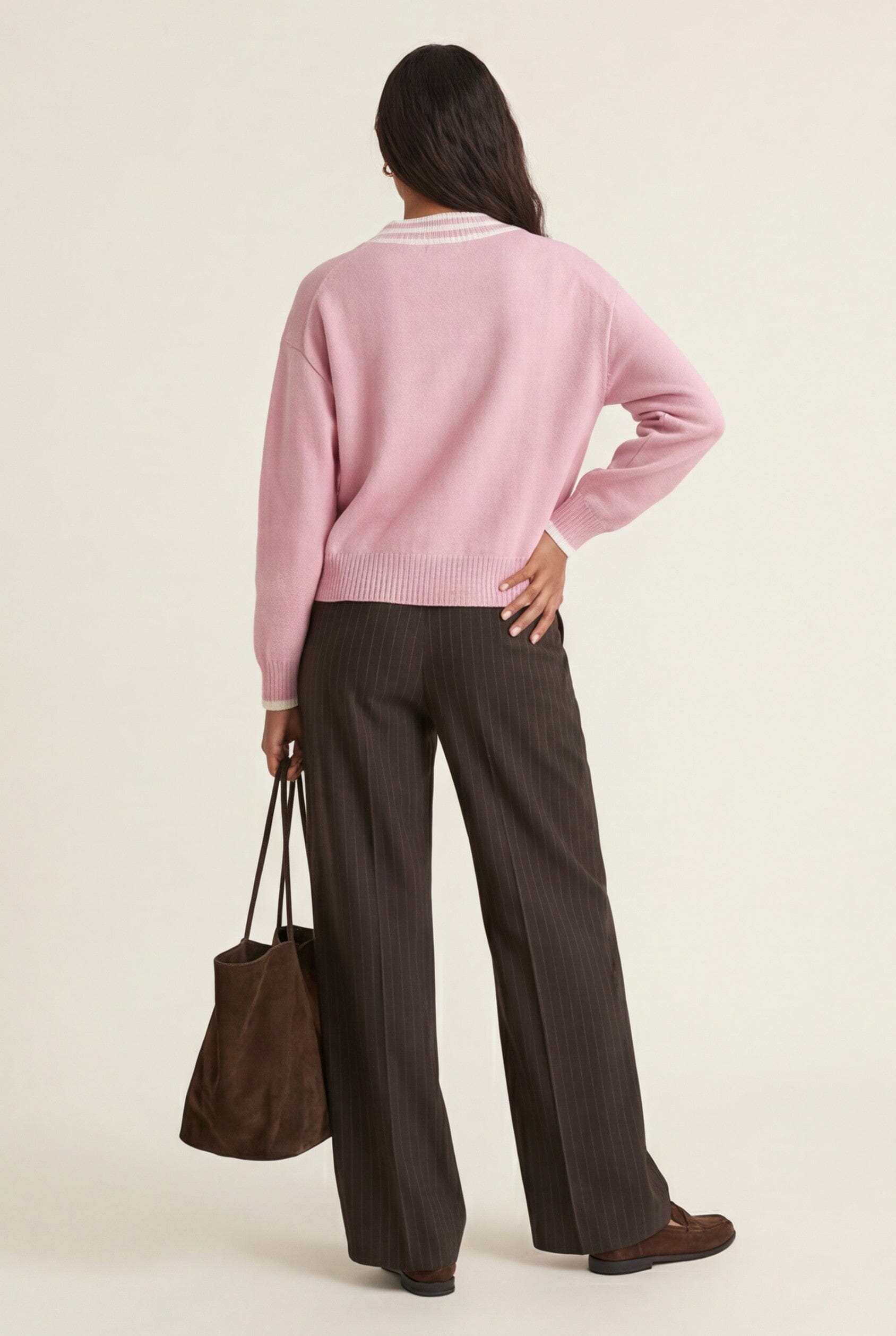PULL COL V - DARI - ROSE/ECRU PULL NEW KOOKAI Mode Kookai