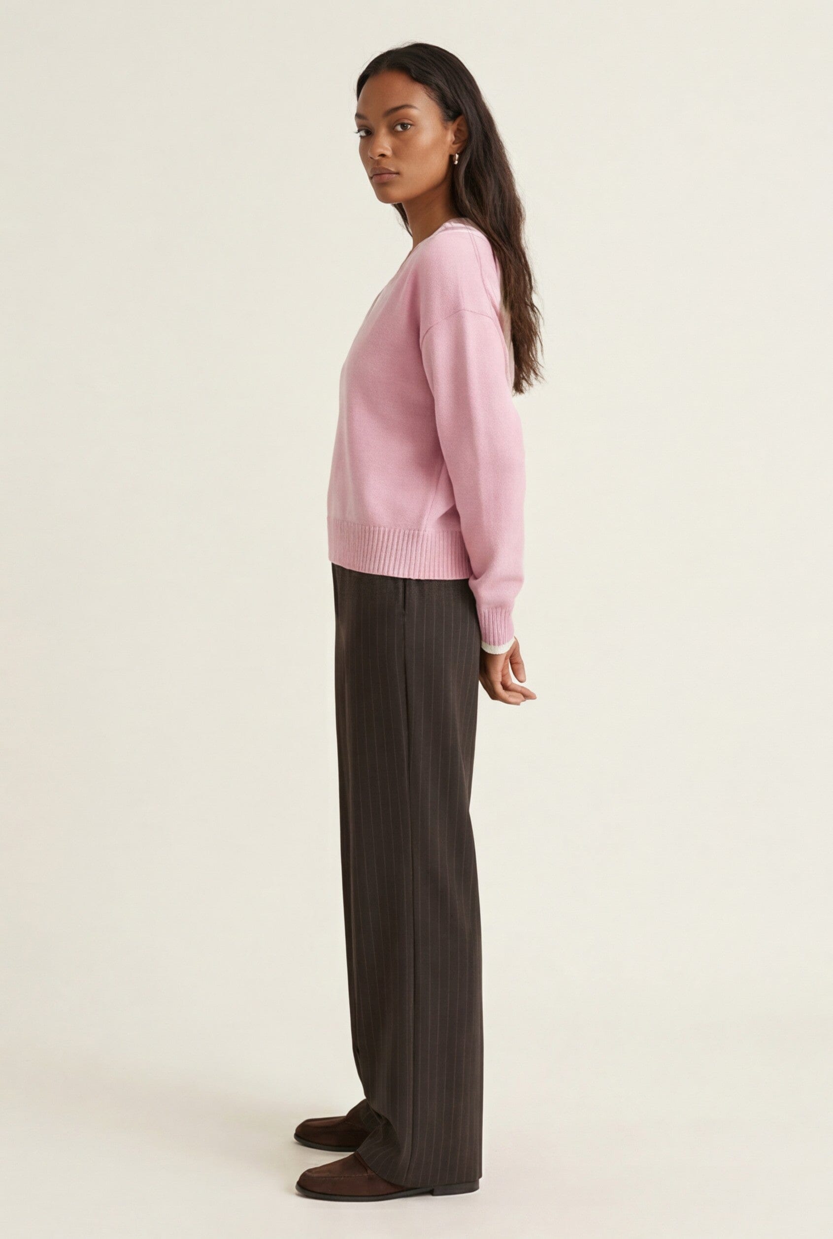 PULL COL V - DARI - ROSE/ECRU PULL NEW KOOKAI Mode Kookai