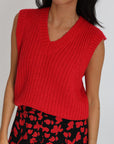 PULL COL V LANA ROUGE PULL KOOKAI Mode Kookai