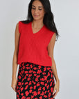 PULL COL V LANA ROUGE PULL KOOKAI Mode Kookai