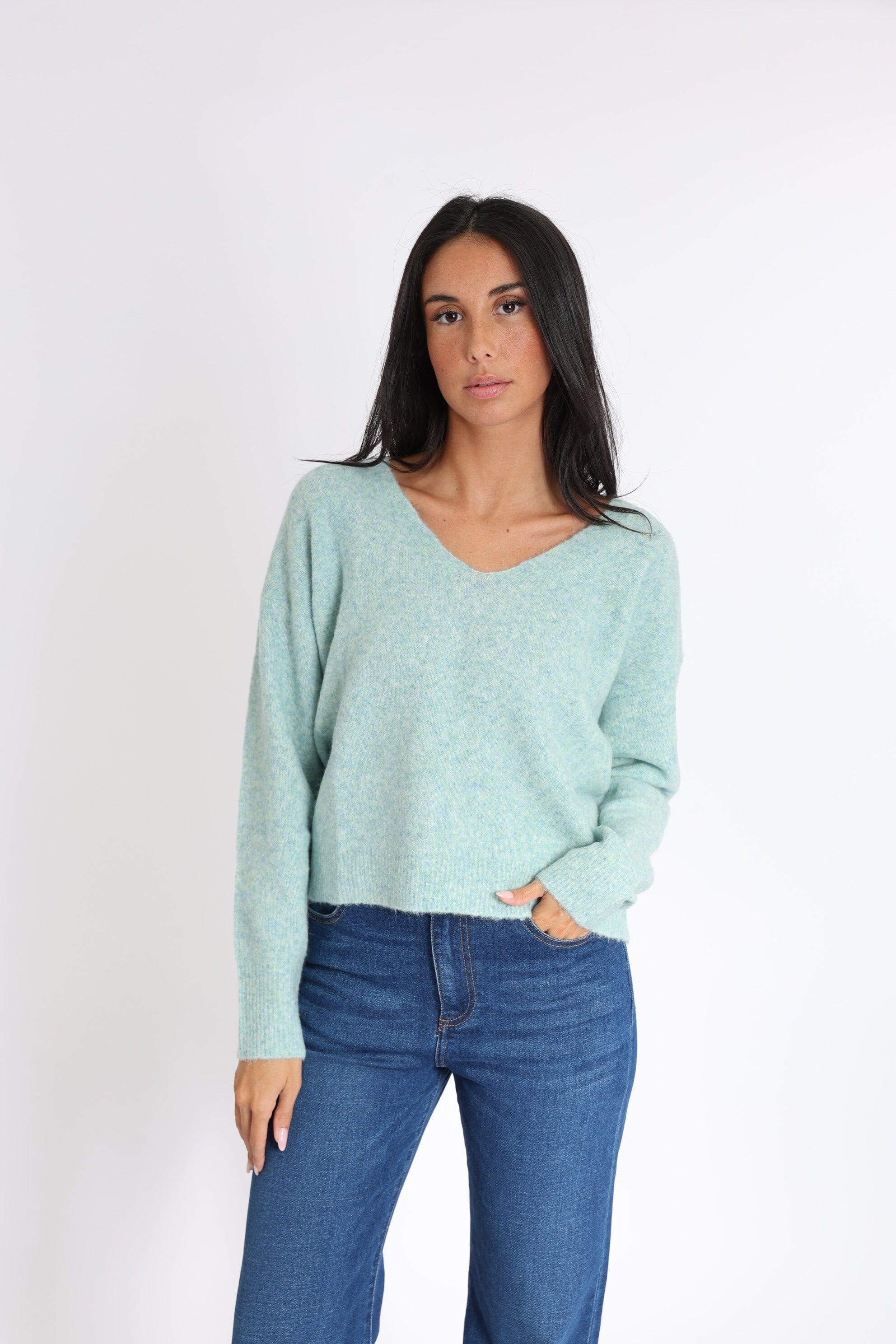 PULL COL V LIZA GREEN PULL KOOKAI Mode Kookai