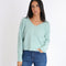 PULL COL V LIZA GREEN PULL KOOKAI Mode Kookai