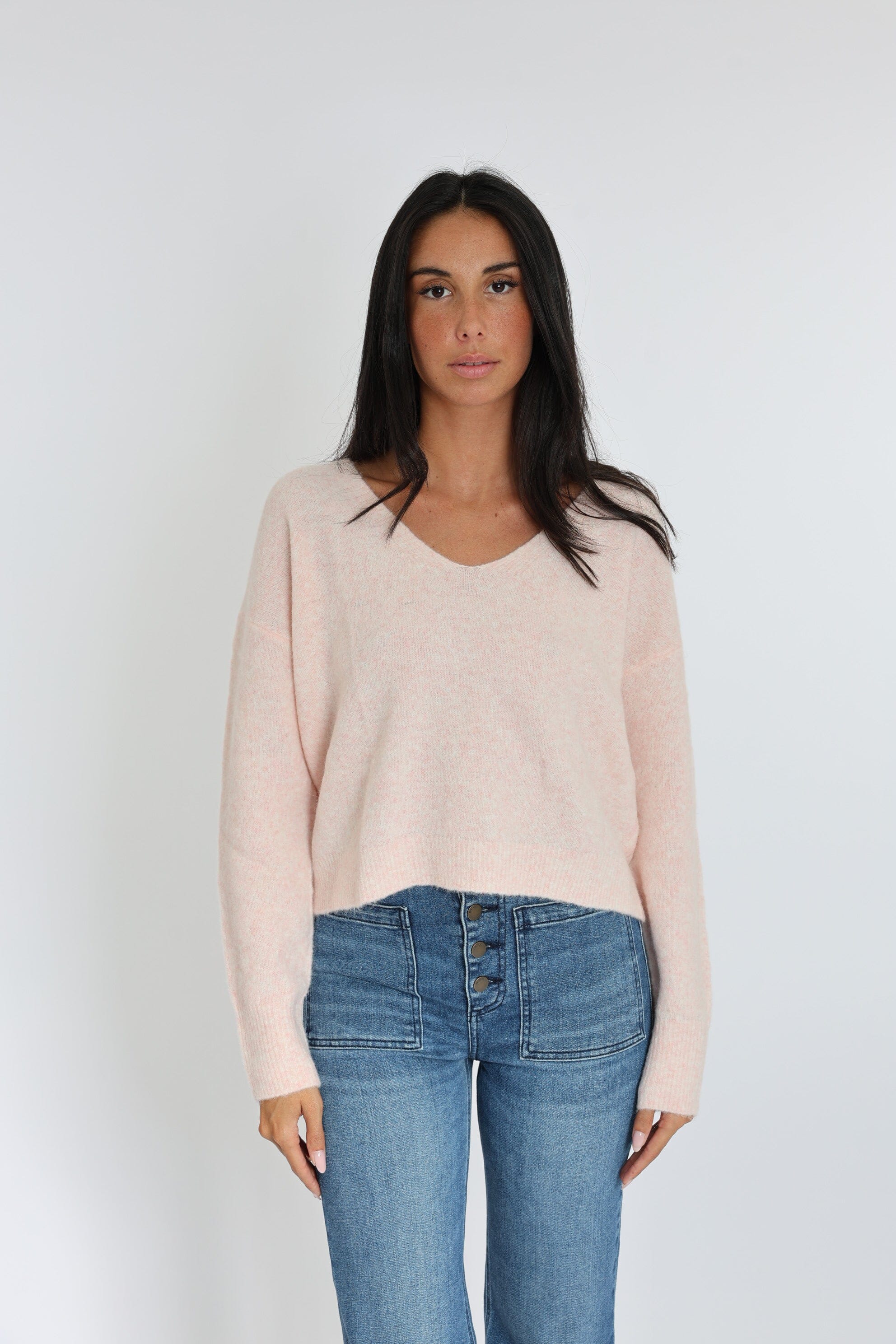 PULL COL V LIZA ROSE PALE PULL KOOKAI Mode Kookai