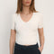 PULL COL V MANCHES COURTES - ÉCRU - ABBY PULL KOOKAI Mode Kookai