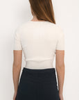 PULL COL V MANCHES COURTES - ÉCRU - ABBY PULL KOOKAI Mode Kookai