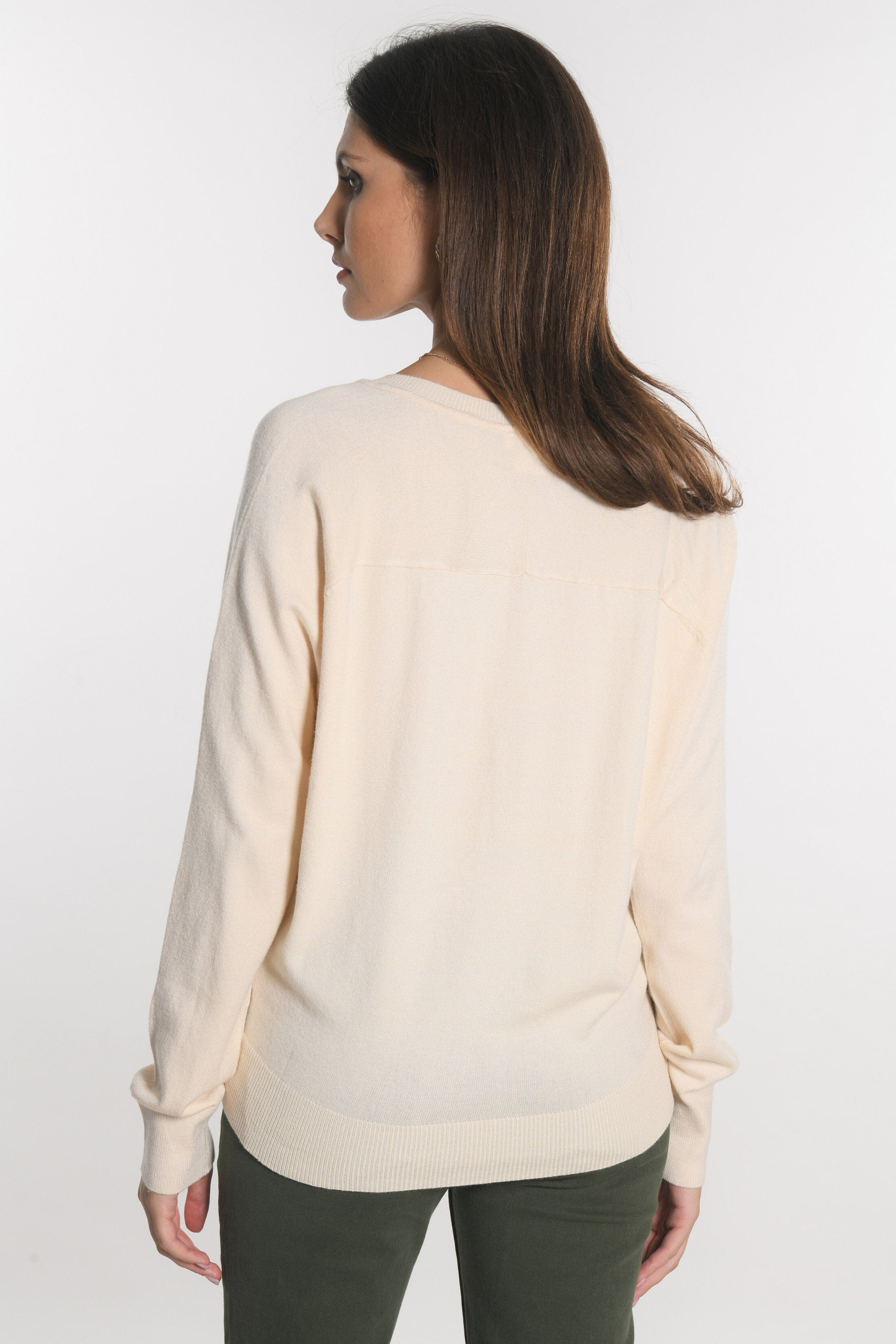 PULL COL V NOLWENN ECRU PULL KOOKAI Mode Kookai