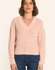 PULL COL V - ROSE PALE - ARVID PULL KOOKAI Mode Kookai