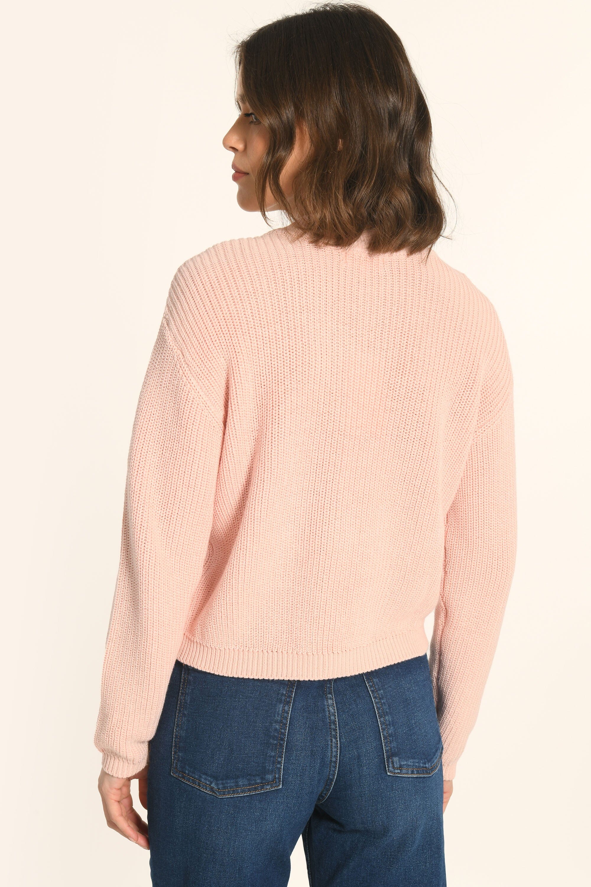 PULL COL V - ROSE PALE - ARVID PULL KOOKAI Mode Kookai