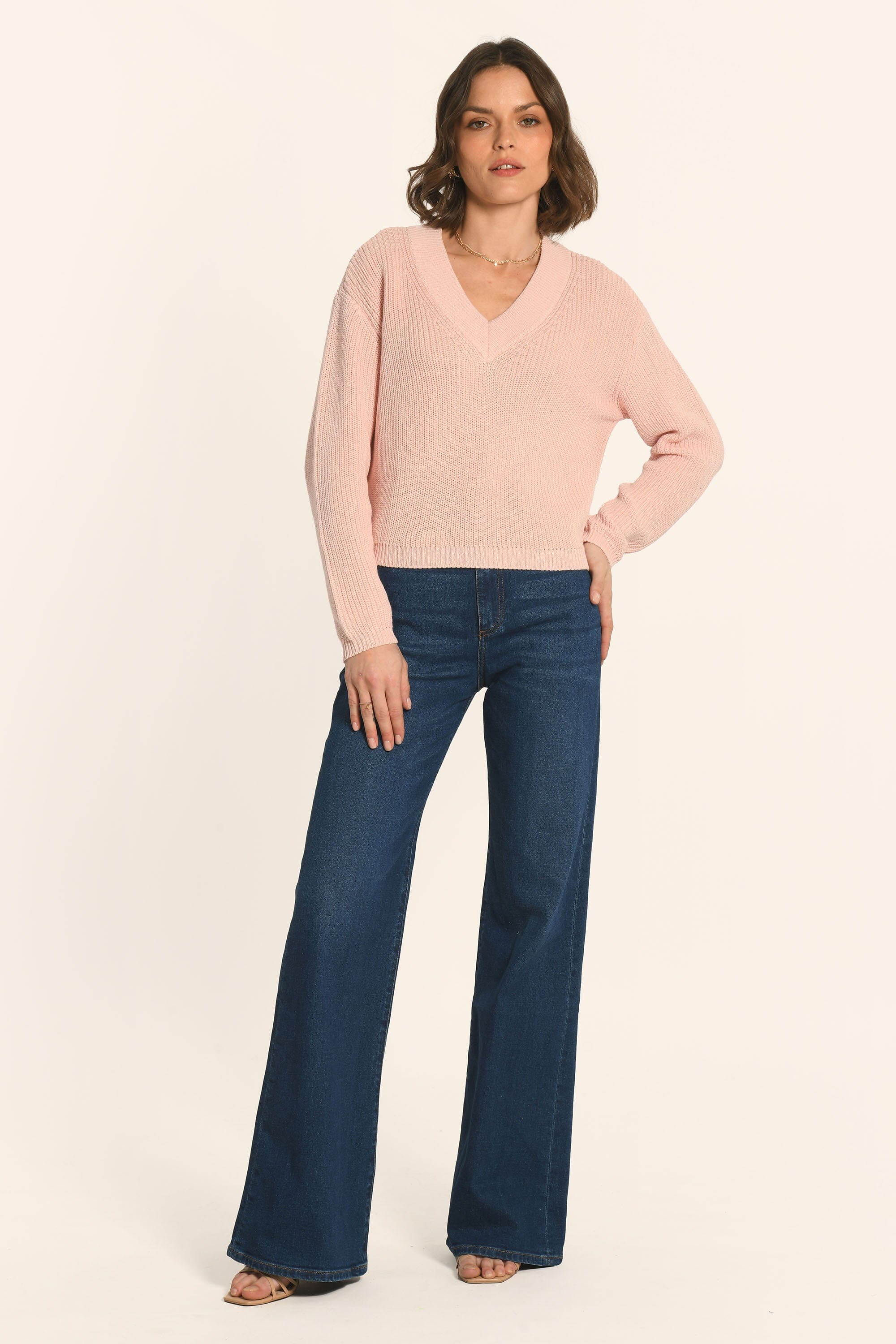 PULL COL V - ROSE PALE - ARVID PULL KOOKAI Mode Kookai
