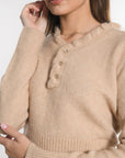 PULL COL V SANDRINE CAMEL PULL KOOKAI Mode Kookai