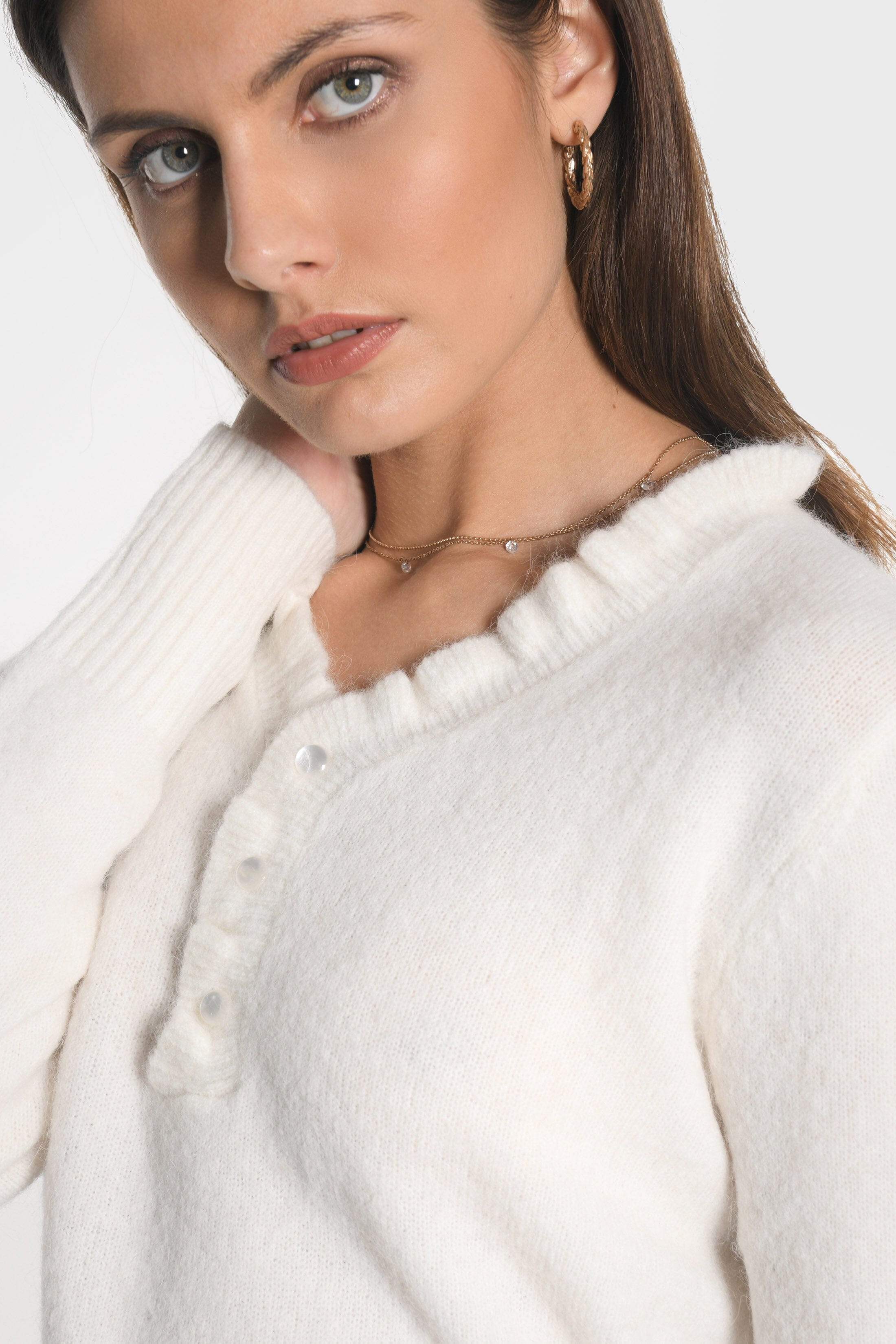 PULL COL V SANDRINE ECRU PULL KOOKAI Mode Kookai