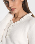 PULL COL V SANDRINE ECRU PULL KOOKAI Mode Kookai