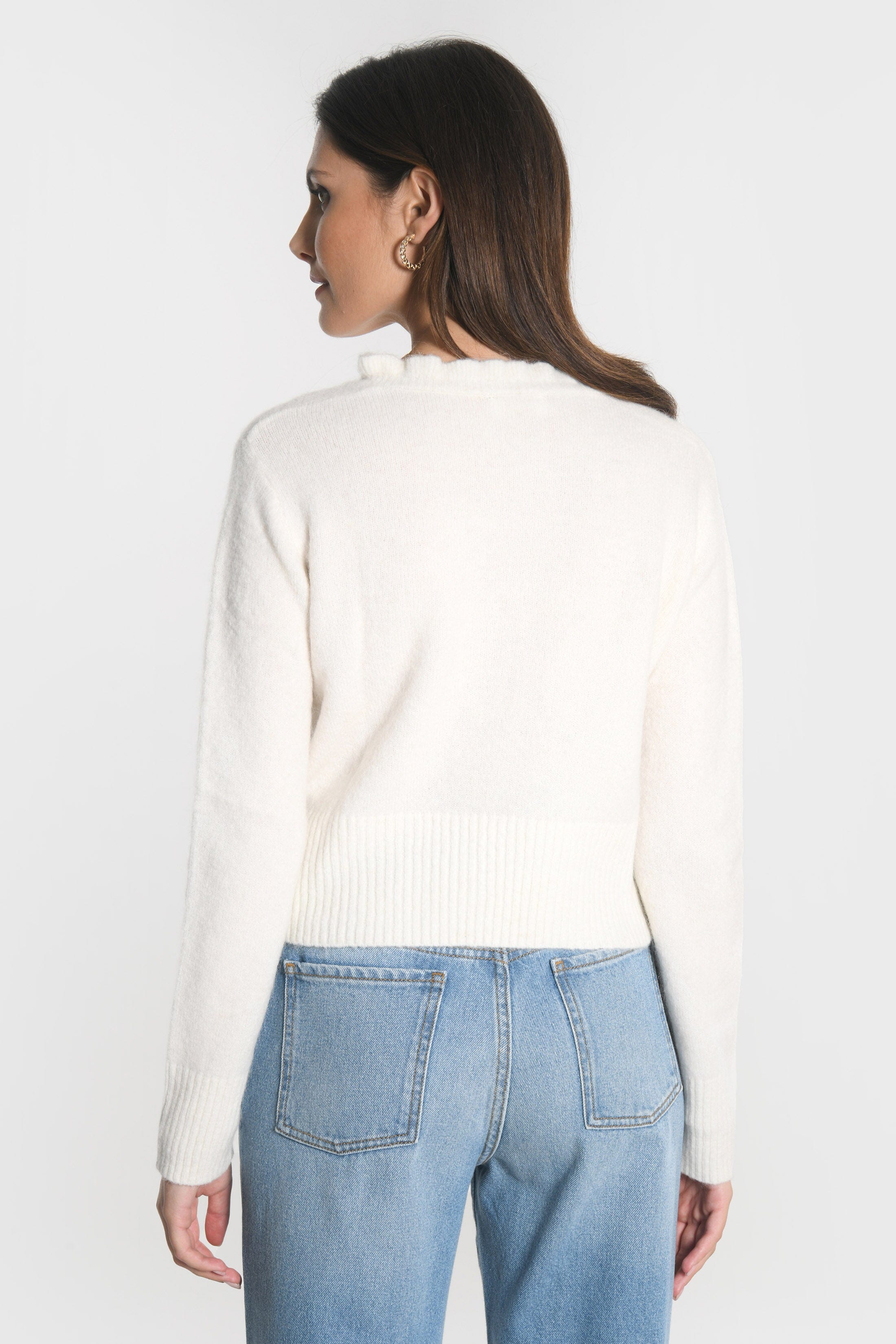 PULL COL V SANDRINE ECRU PULL KOOKAI Mode Kookai