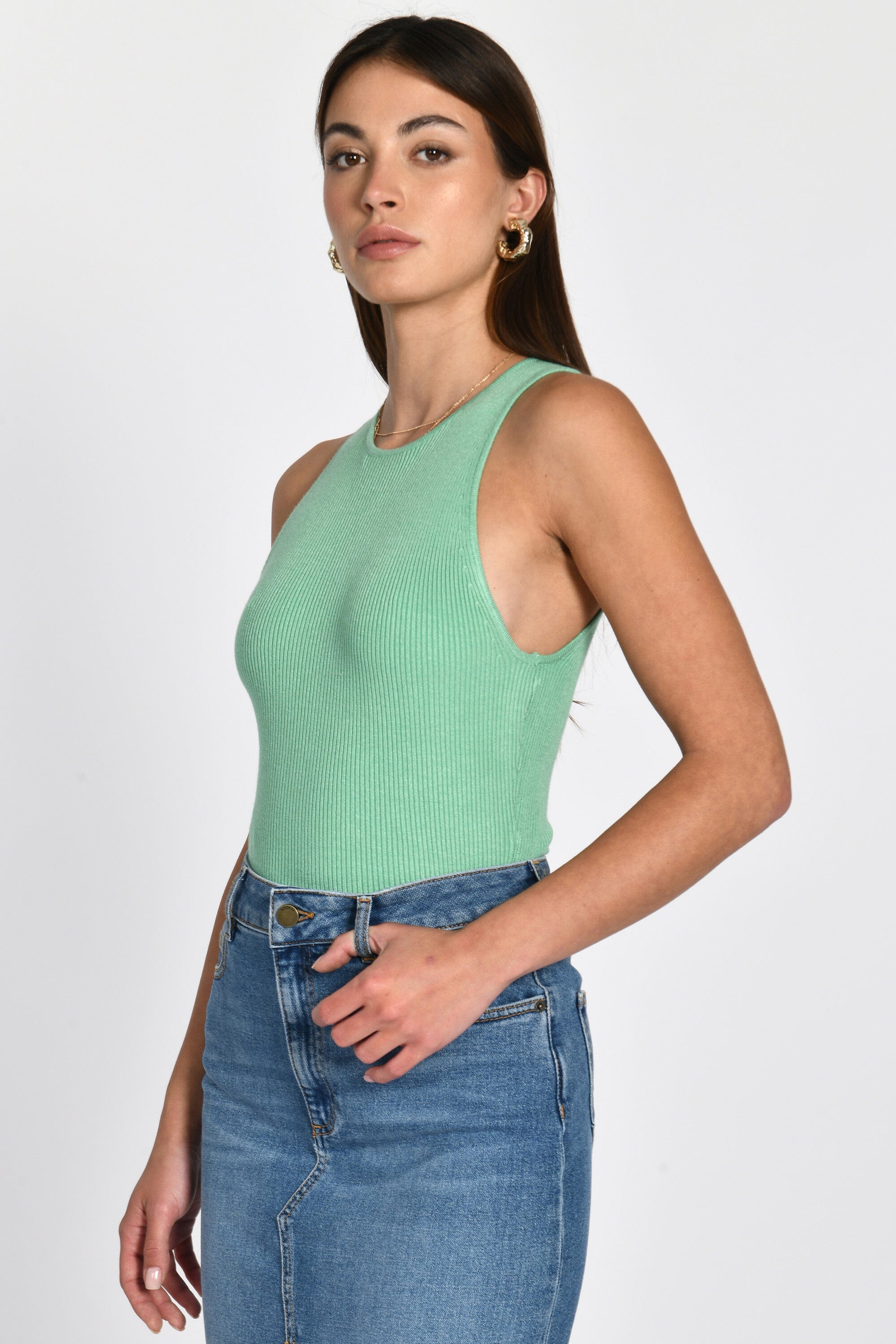 PULL DEBARDEUR COL ROND LOLITA GREEN PULL KOOKAI Mode Kookai