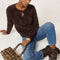 PULL DECOLLETE GOUTE - BELEN - CHOCOLAT PULL NEW KOOKAI Mode Kookai