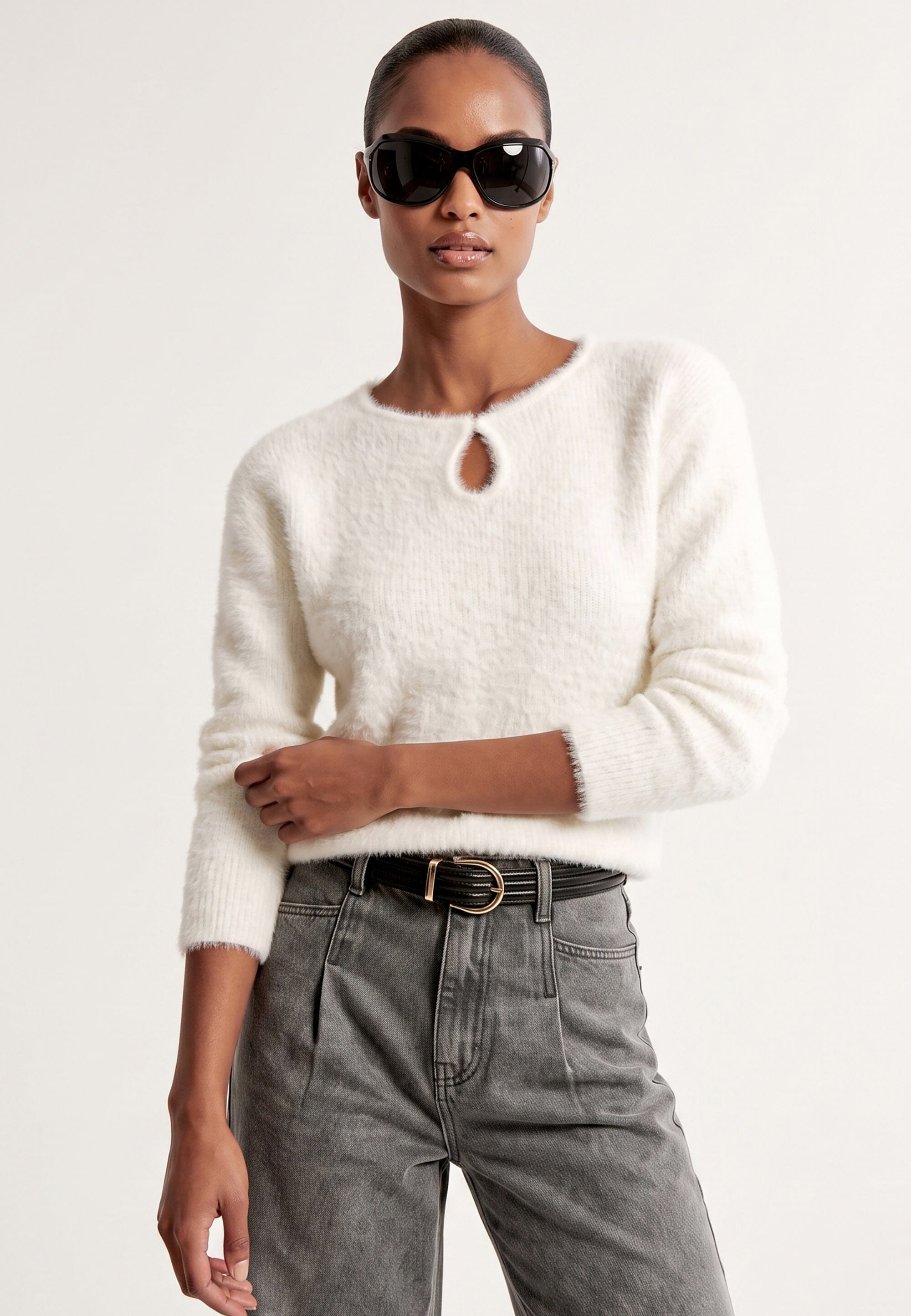 PULL DECOLLETE GOUTE - BELEN - ECRU PULL NEW KOOKAI Mode Kookai