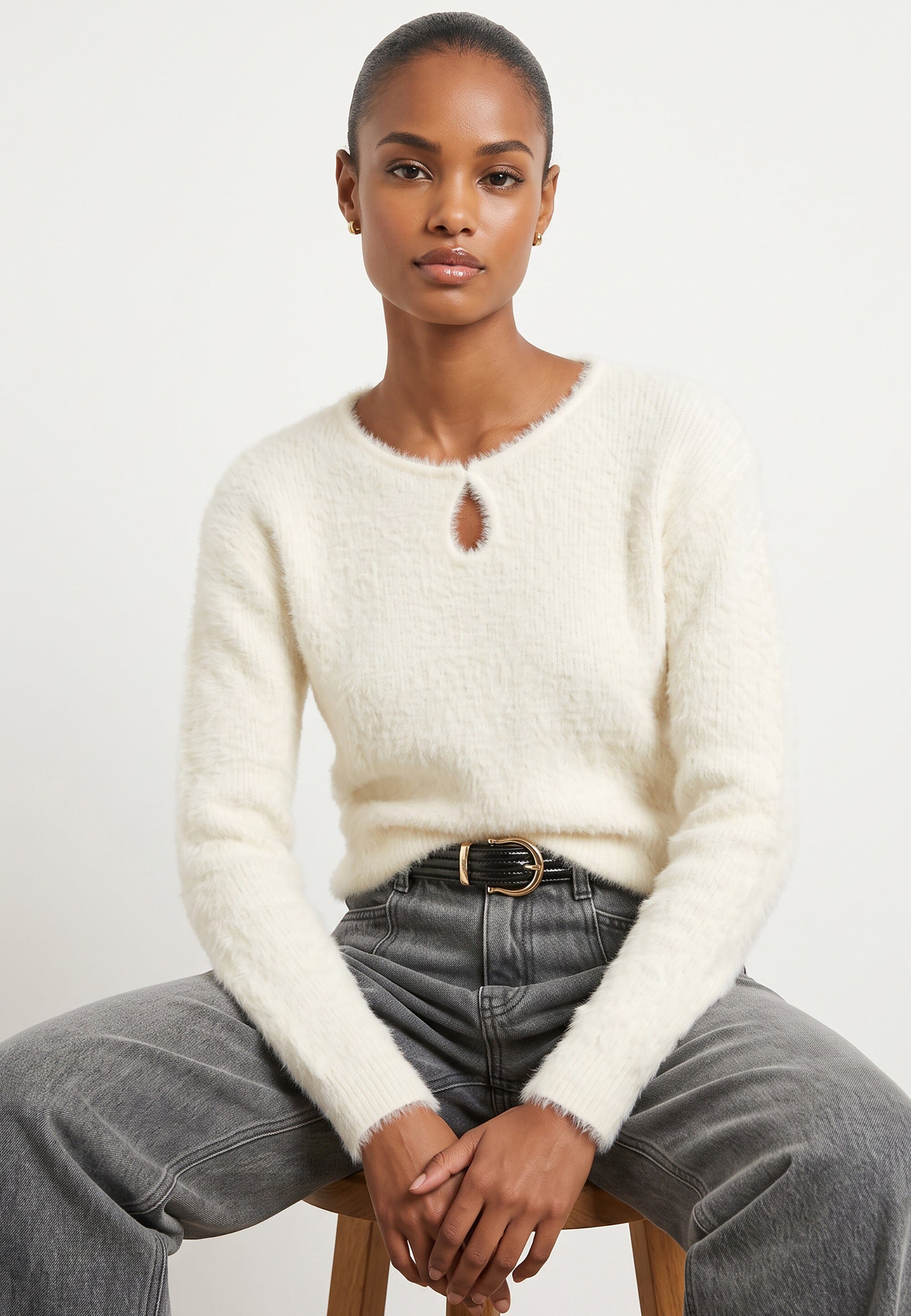 PULL DECOLLETE GOUTE - BELEN - ECRU PULL NEW KOOKAI Mode Kookai