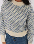 PULL JACQUARD ALICE BEIGE/BLEU PULL NEW KOOKAI Mode Kookai