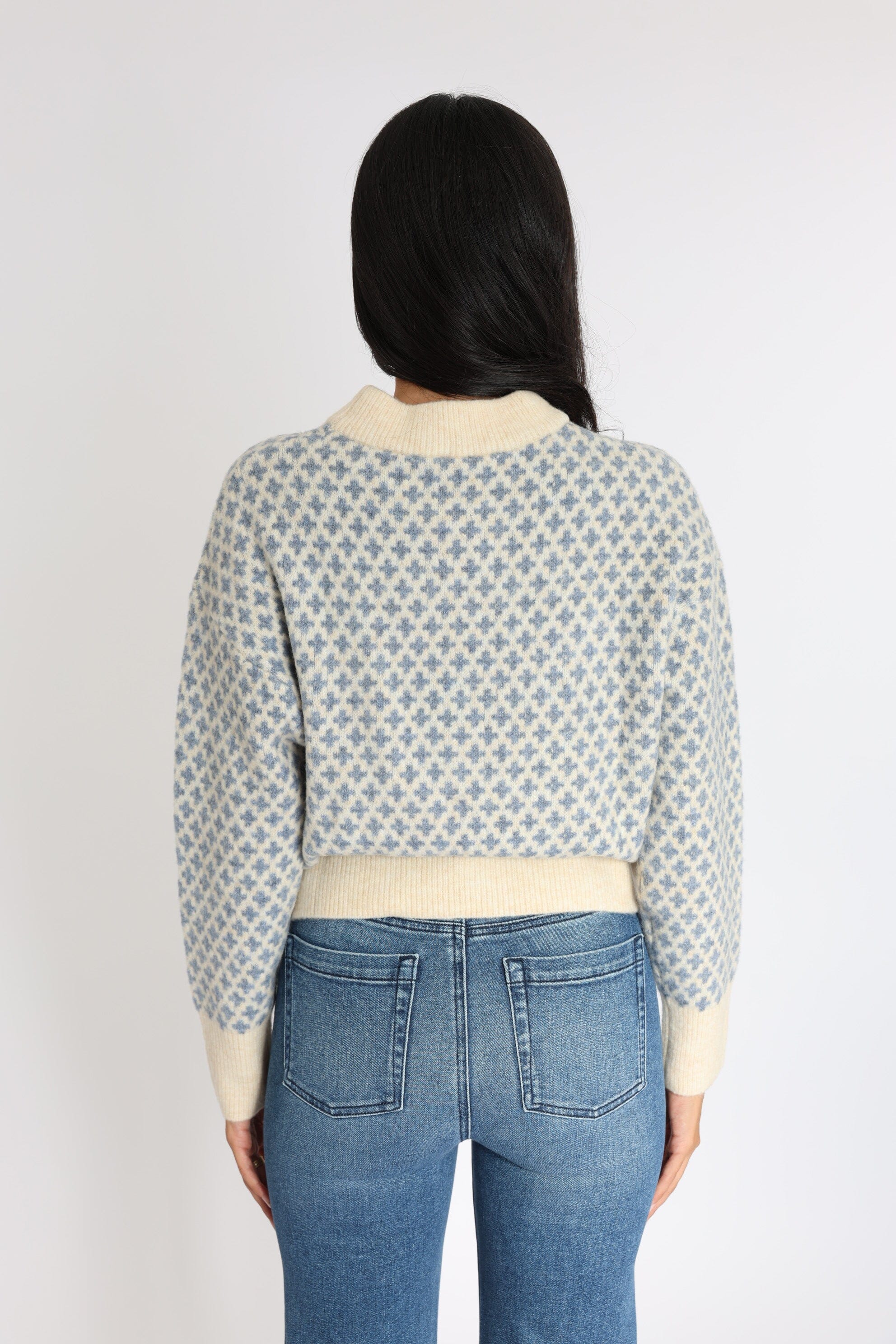 PULL JACQUARD ALICE BEIGE/BLEU PULL NEW KOOKAI Mode Kookai