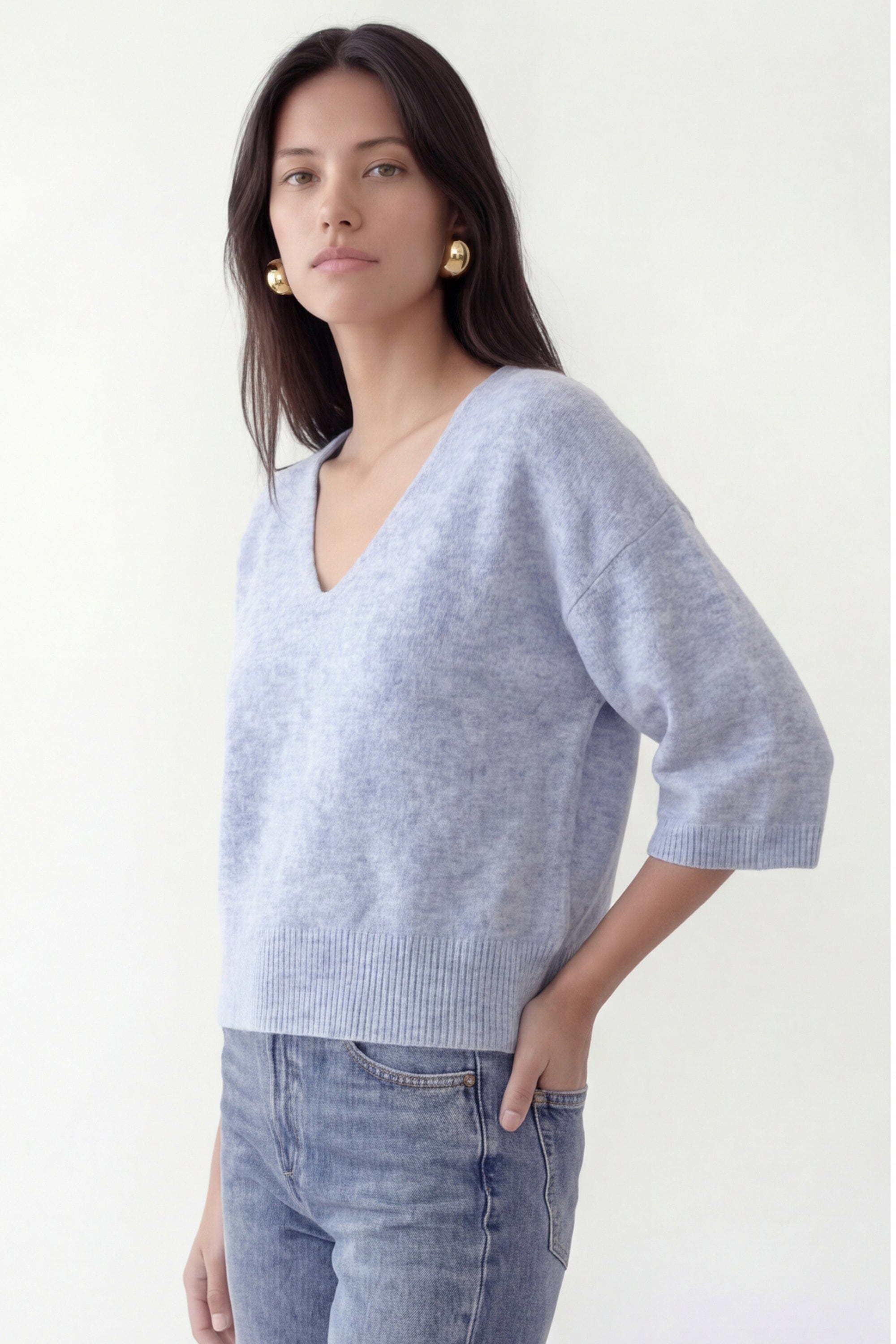 PULL LOOSE - BRUNO - CIEL CHINÉ PULL NEW KOOKAI Mode Kookai