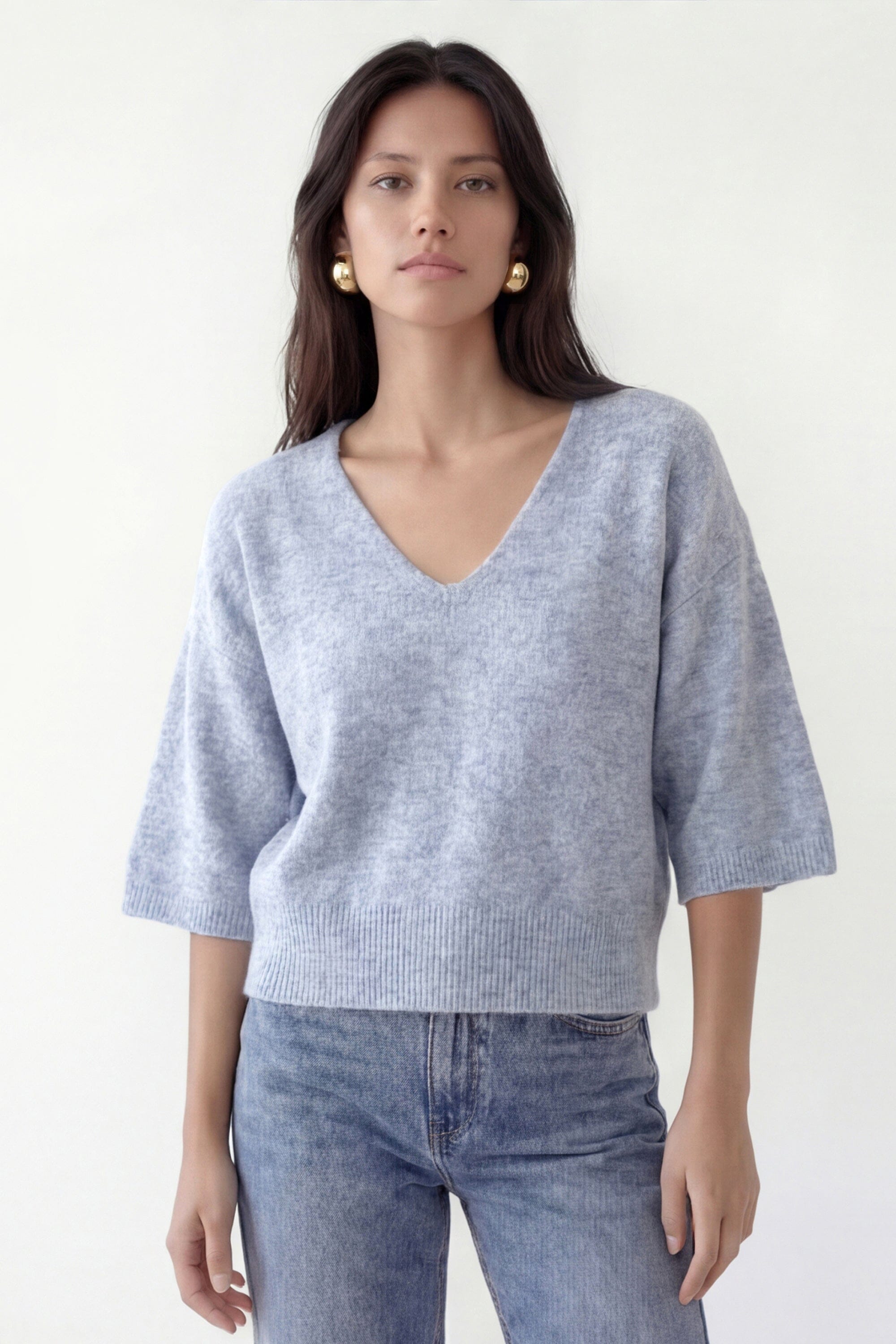 PULL LOOSE - BRUNO - CIEL CHINÉ PULL NEW KOOKAI Mode Kookai