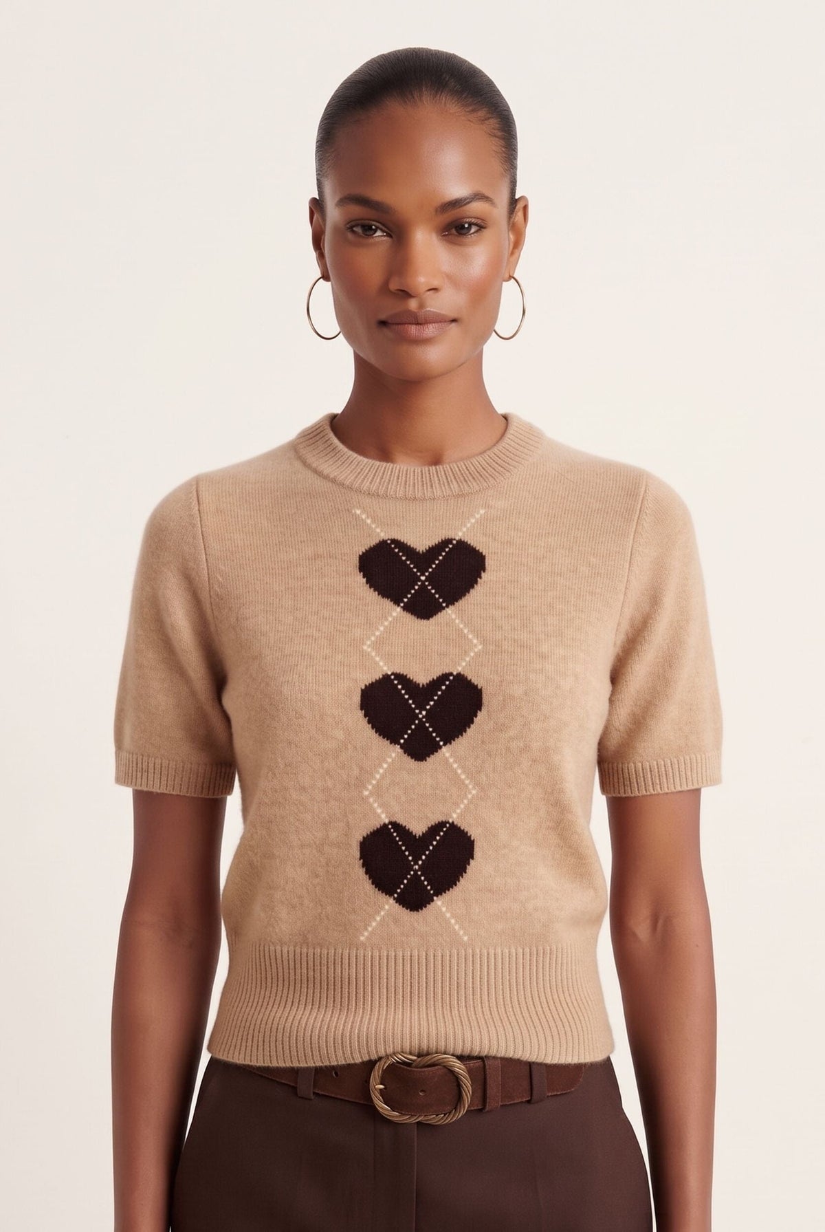 PULL MANCHES COURTES - DARLINGTON - CAMEL PULL NEW KOOKAI Mode Kookai