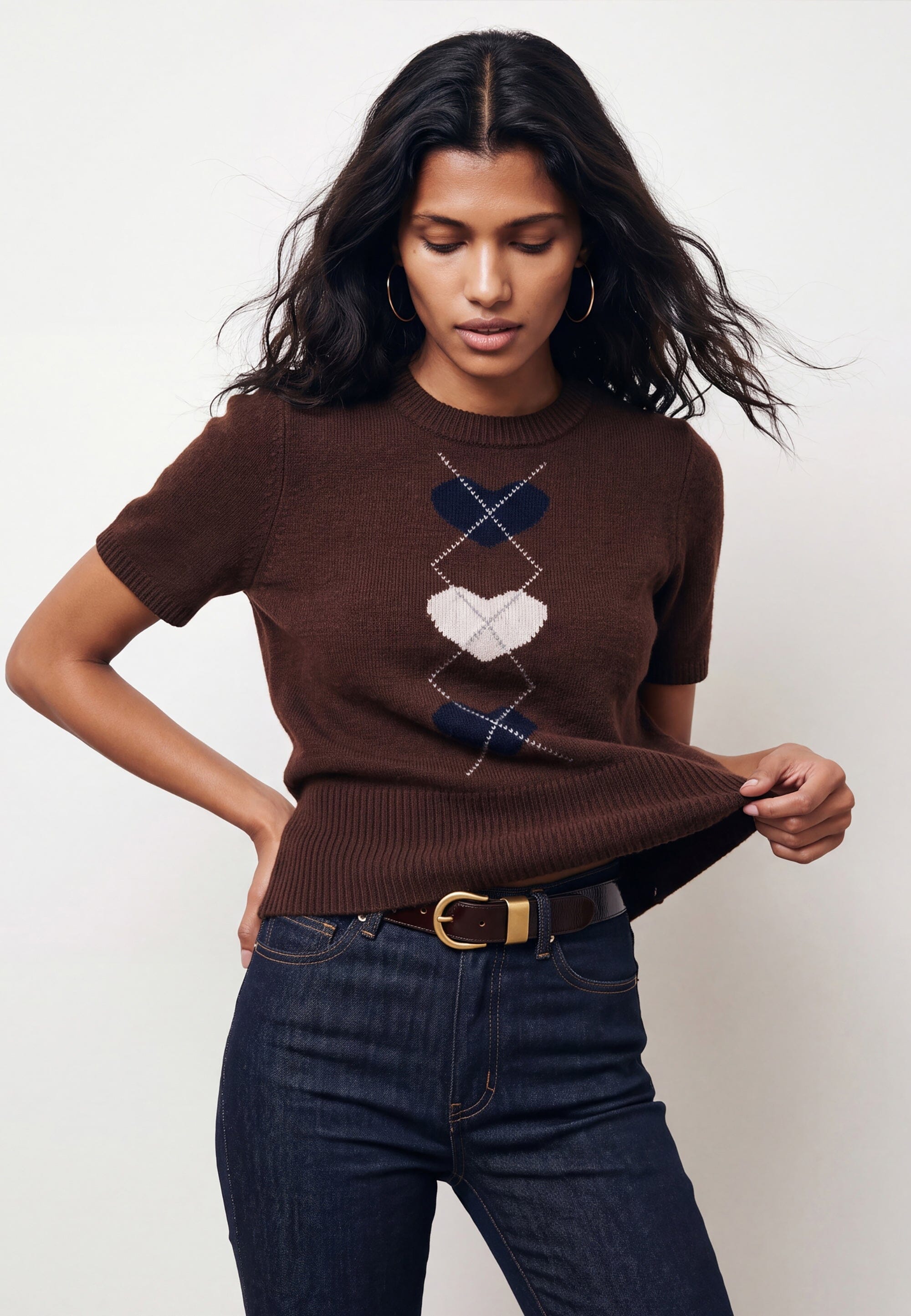 PULL MANCHES COURTES - DARLINGTON - CHOCOLAT PULL NEW KOOKAI Mode Kookai