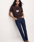 PULL MANCHES COURTES - DARLINGTON - CHOCOLAT PULL NEW KOOKAI Mode Kookai