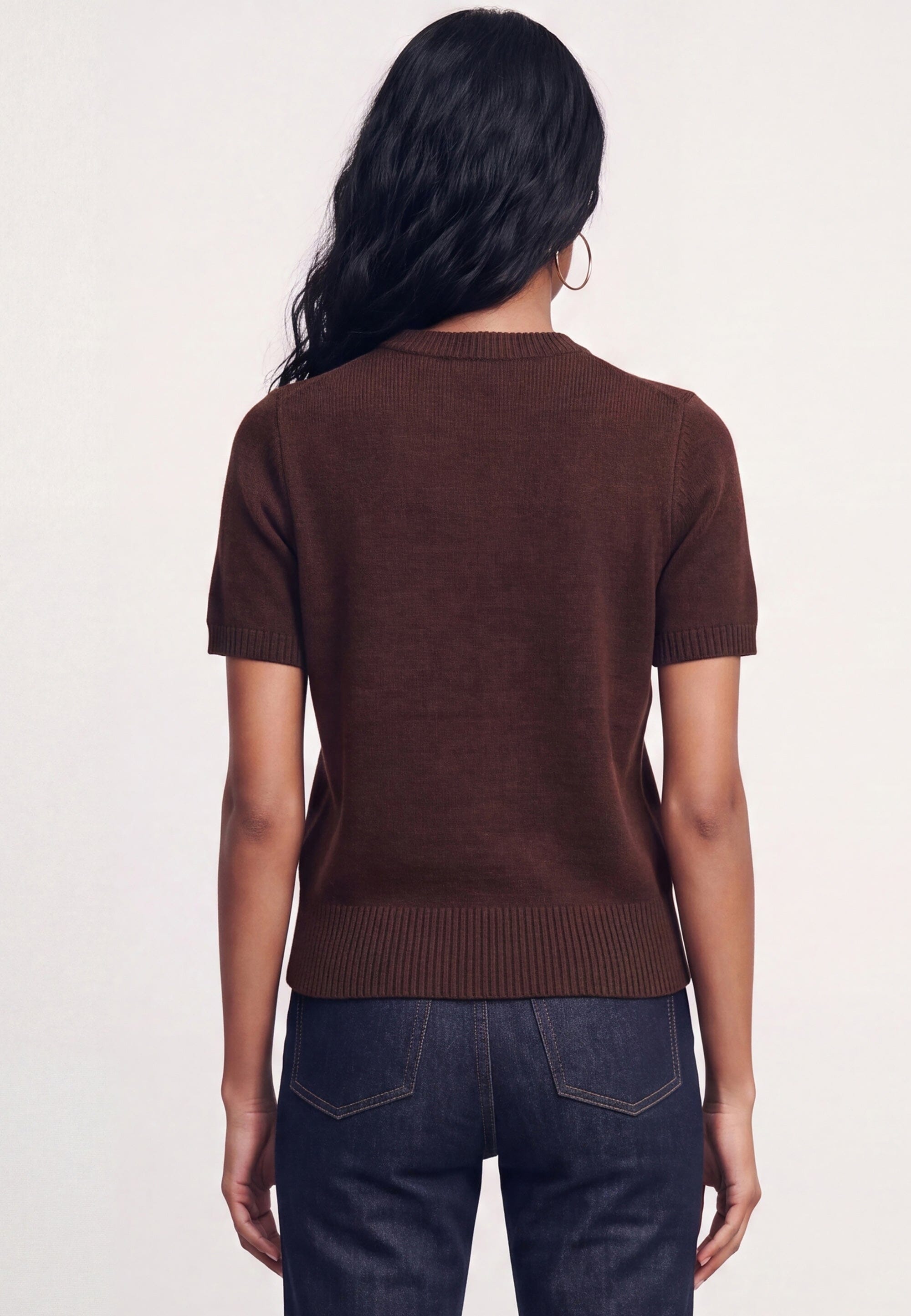 PULL MANCHES COURTES - DARLINGTON - CHOCOLAT PULL NEW KOOKAI Mode Kookai