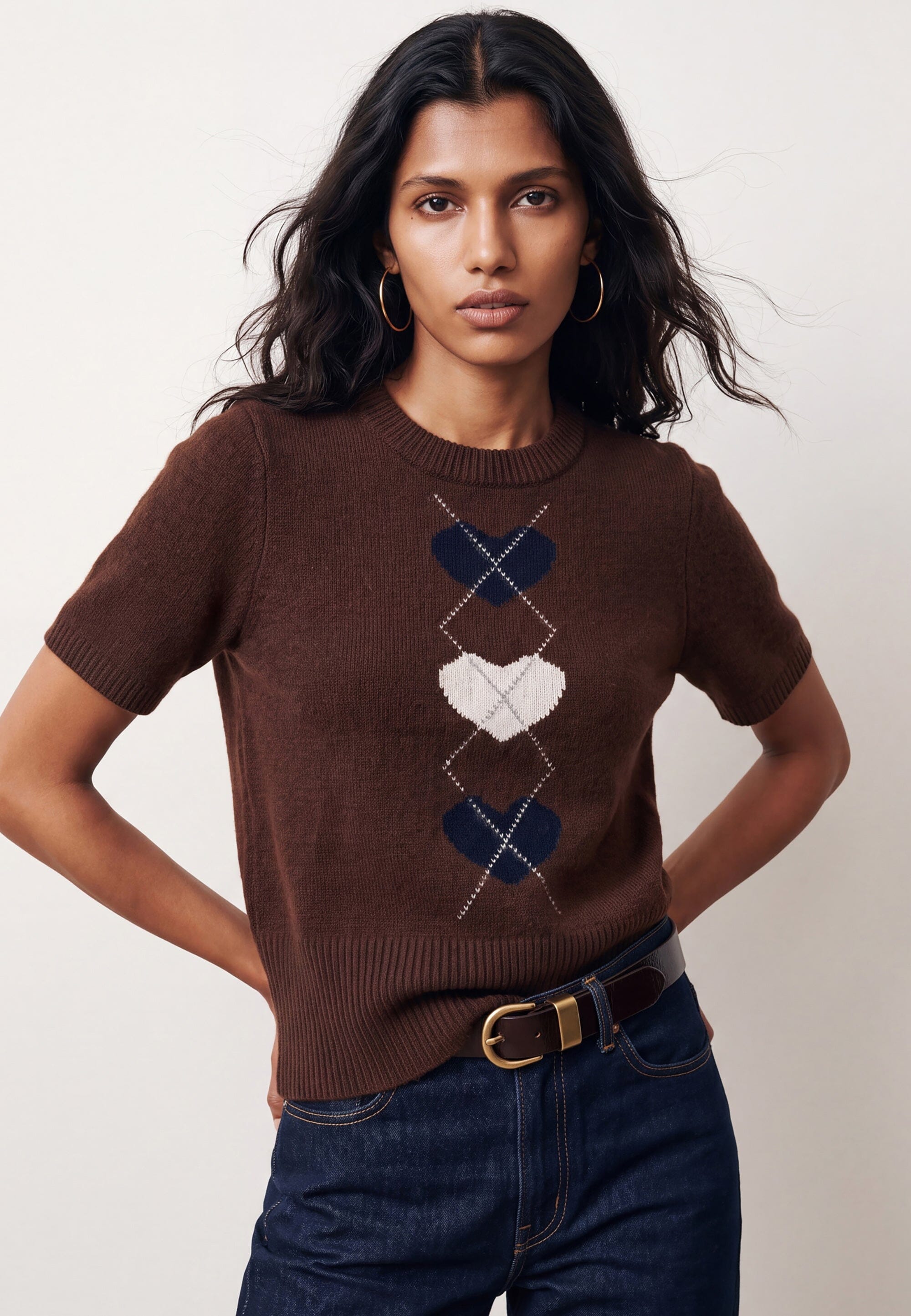 PULL MANCHES COURTES - DARLINGTON - CHOCOLAT PULL NEW KOOKAI Mode Kookai