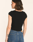 PULL MANCHES COURTES - NOIR - AVA PULL KOOKAI Mode Kookai